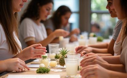 People attending a natural skincare workshop